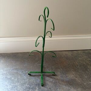 Vintage Green Metal Mug Rack